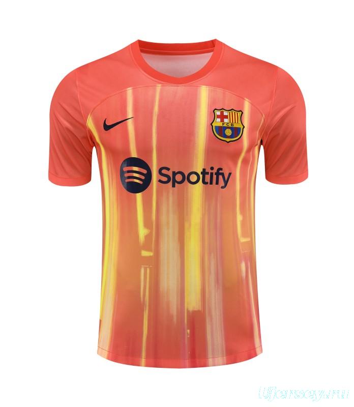 23-24  Barcelona Orange Short Sleeve Jersey+Shorts