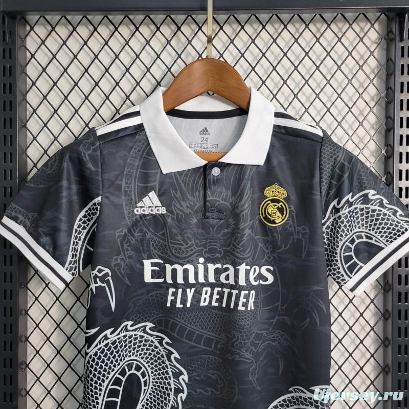 23-24 Kids Real Madrid Special Edition Black Dragon Jersey Size 16-28