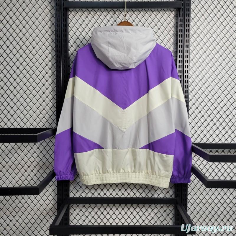 23-24 Adidas White Purple Windbreaker