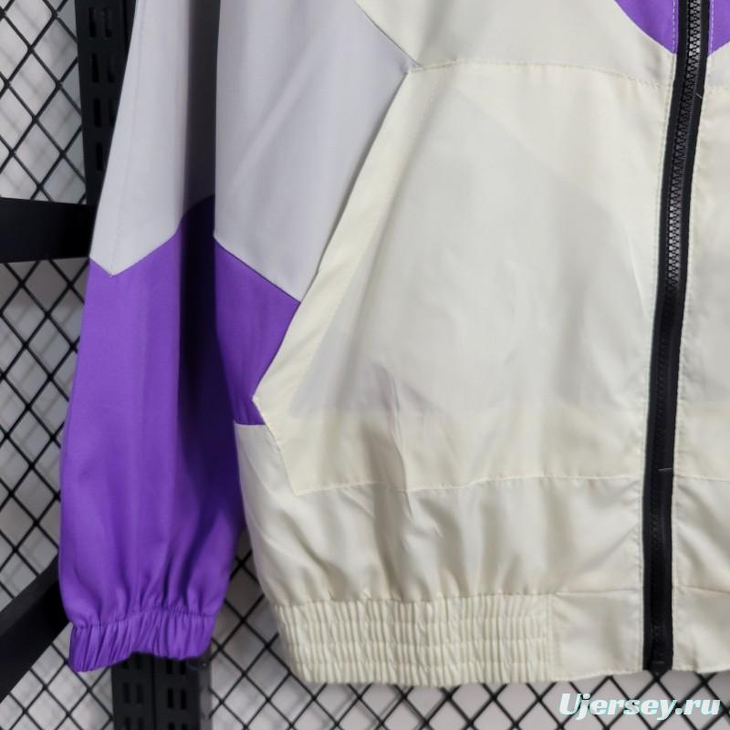 23-24 Adidas White Purple Windbreaker