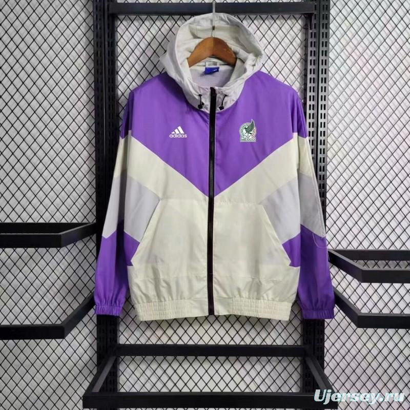 23-24 Mexico White Purple Windbreaker