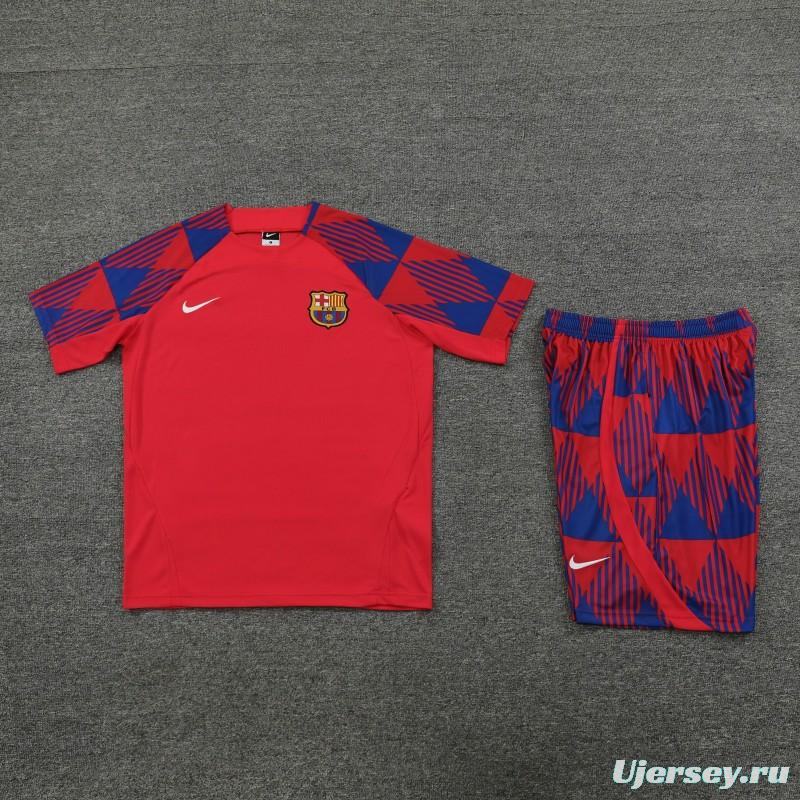 23 24 Barcelona Red Remake Icon Short Sleeve+Shorts