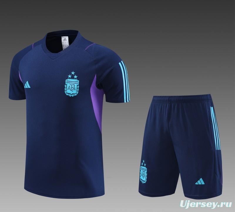 2023 Argentina Navy Short Sleeve+Shorts