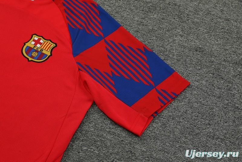 23 24 Barcelona Red Remake Icon Short Sleeve+Shorts