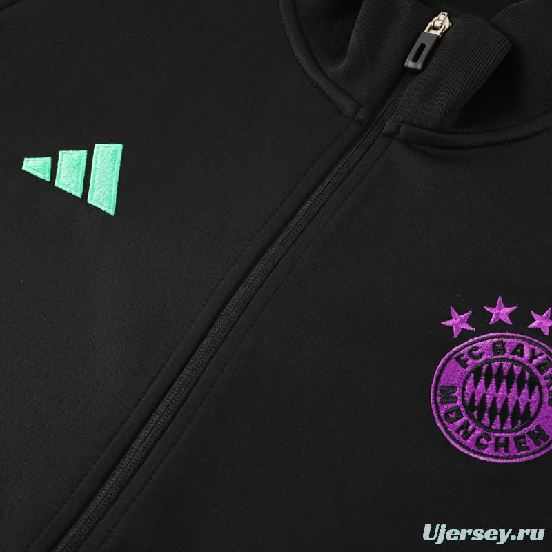 23/24 Bayern Munich Black/Purple Full Zipper +Pants