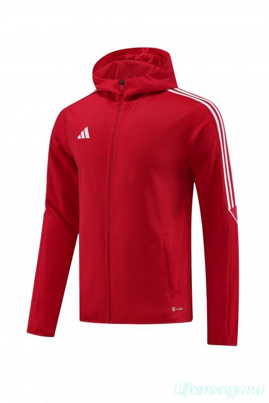 2023 Adidas Red Hoodie Full Zipper Jacket +Pants