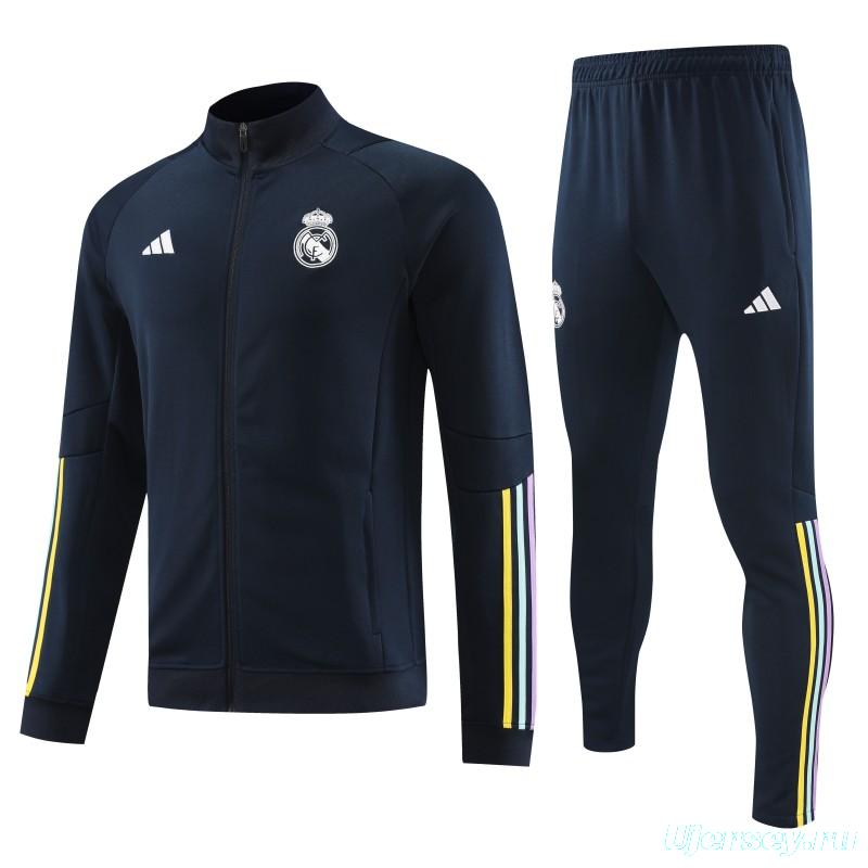 23/24 Real Madrid Navy Full Zipper Jacket+Pants
