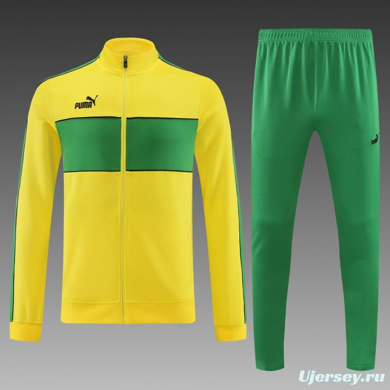 23/24 Puma Yellow Green Full Zipper Jacket+Pants