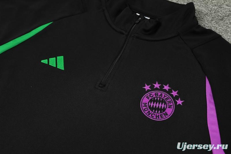 23/24 Bayern Munich Black Purple Full Zipper Jacket+Pants