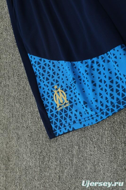 23-24 Olympique Marseille Blue Vest Jersey+Shorts