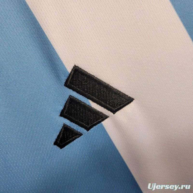 3 Stars 2022 Argentina Home Long Sleeve Jersey