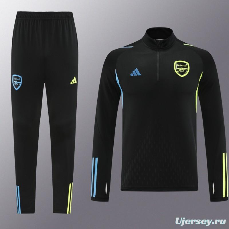 23/24 Arsenal Black Half Zipper Jacket+Pants