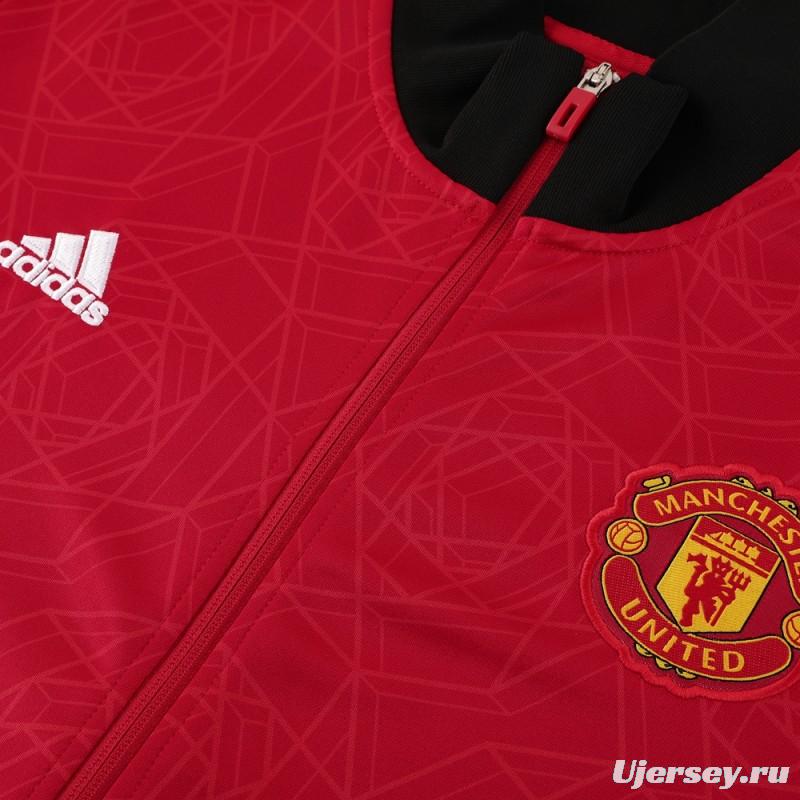 23/24 Manchester United Red Full Zipper Jacket+Pants