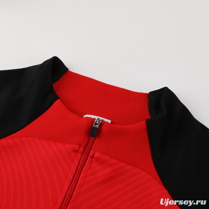 2024 Nike Red/Black Half Zipper Jacket+Pants