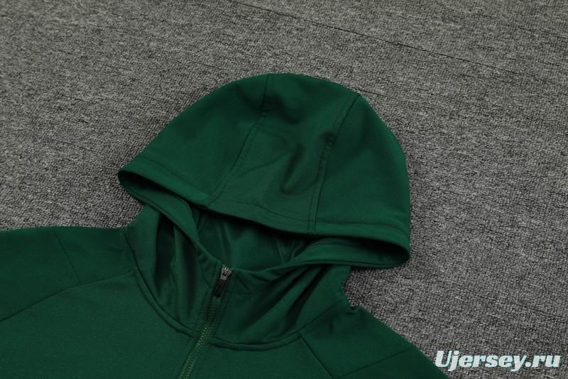 2024 Algeria Green Hoodie  Full Zipper Hoodie Jacket+Pants