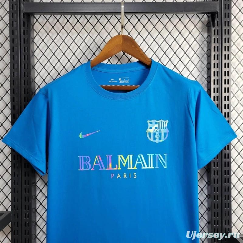 24/25 Barcelona x Balmain  Blue Training Jersey