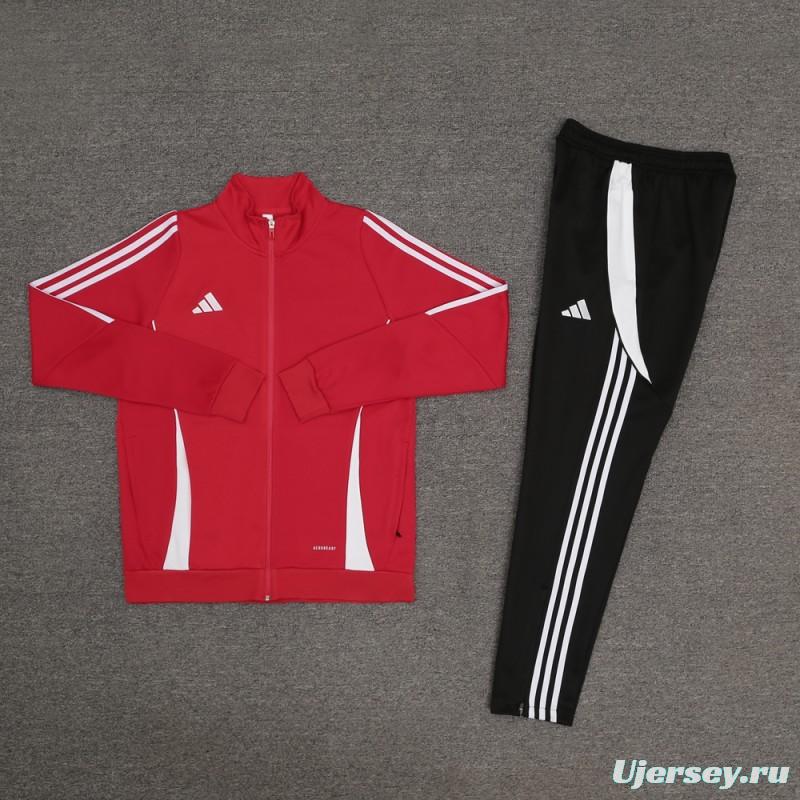 2024 Adidas Red/White Full Zipper Jacket+Pants