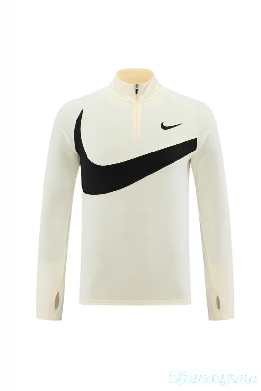 2024 Nike Light Yellow/Black Half Zipper Jacket+Pants