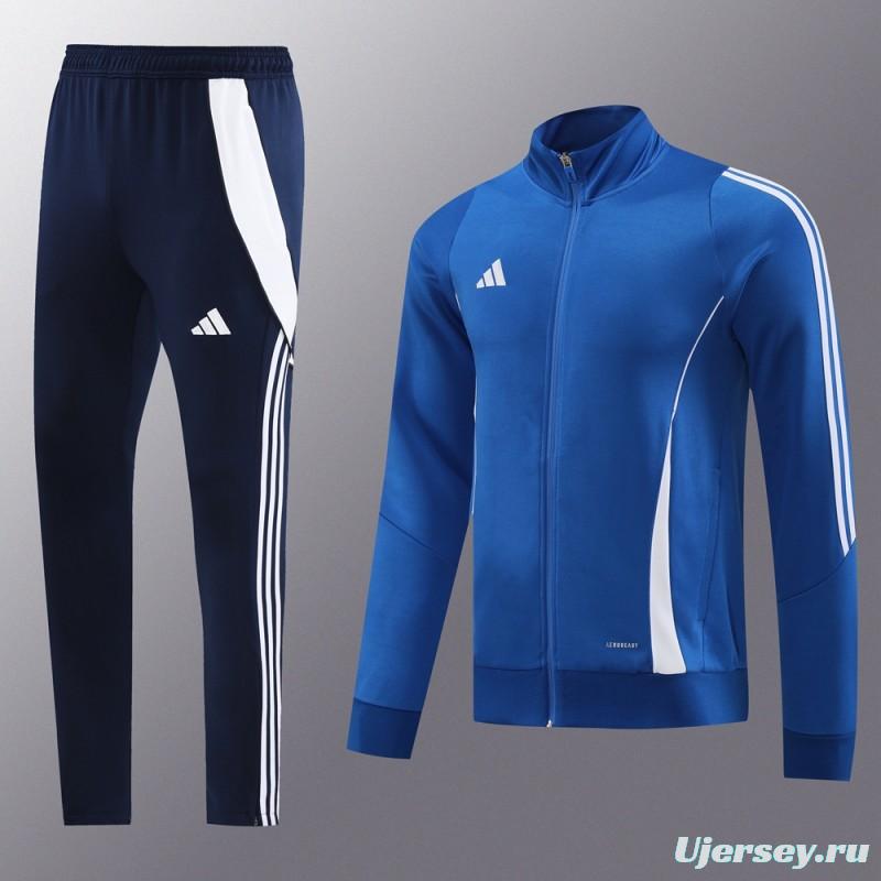 2024 Adidas Blue Half Zipper Jacket+Pants