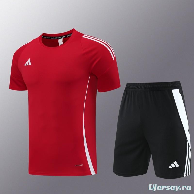 2024 Adidas Red Short Sleeve Jersey+Shorts