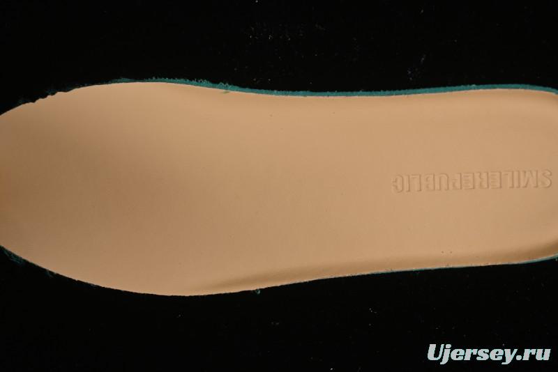 SMILEREPUBLIC Mint Manbo Light Blue Checkered Open Smile Platform Canvas Shoes - G.D4