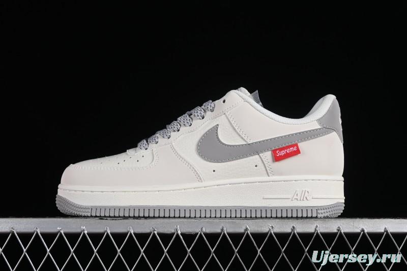 Supreme x Nike Air Force 1 '07 Low Beige Grey Casual Skate Shoes - HD1968-018