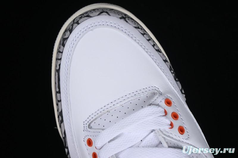 Nike Air Jordan 3 Retro Sneakers in White and Peach Orange - CK9246-121