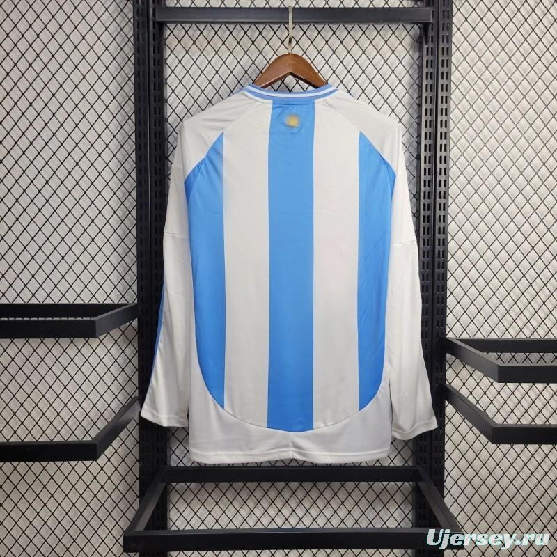 2024 Argentina Home Long Sleeve Jersey With Champion Patch