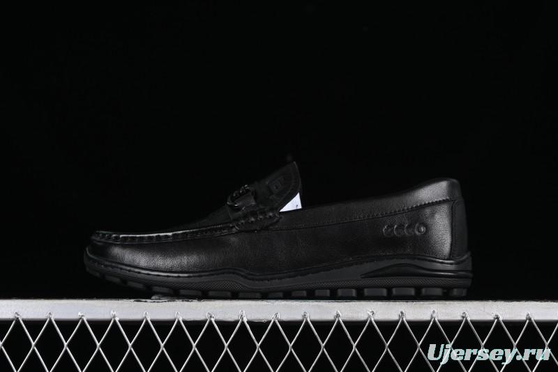 ECCO Soft Moc Series Loafers Men's British Slip-On Driving Shoes - 65707001001