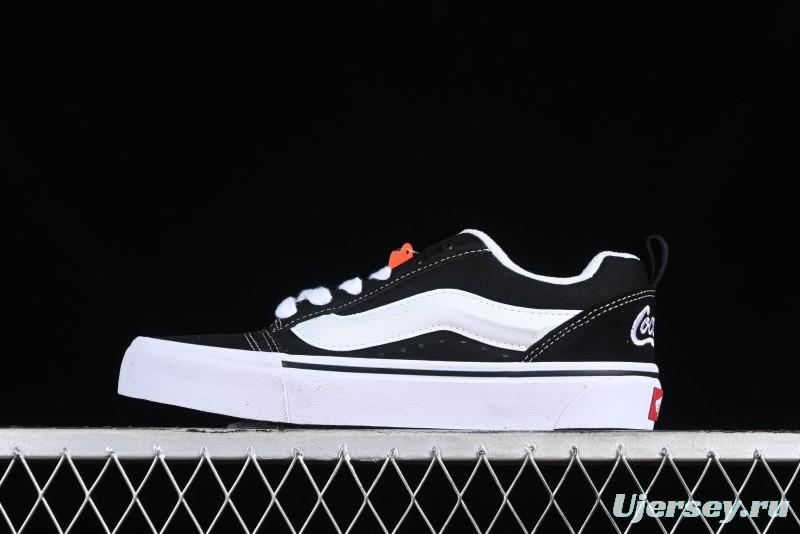 Vans Classics Knu Skool Coca-Cola Collaboration Black White Embroidery Chunky Tongue Sneakers - VN0009QC6BTI