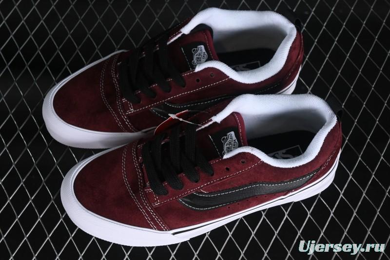 Vans Classics Knu Skool Chunky Tongue Retro Sneakers in Wine Red - VN0009QC02Y