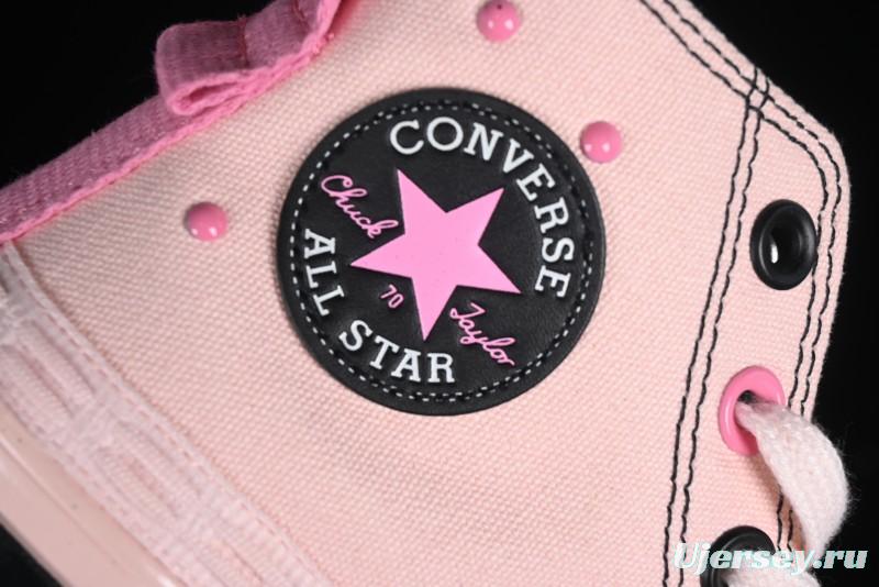 Converse Chuck 70s High Top Casual Sneakers in Black and Pink - A09541C
