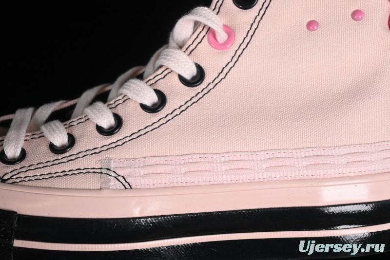 Converse Chuck 70s High Top Casual Sneakers in Black and Pink - A09541C