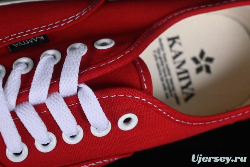 Kamiya x Vulcanize Sneaker 23AW High-End Line Mihara Yasuhiro Dissolution Red Shawn Yue Same Style Painted Letters Low-Top Canvas Shoes