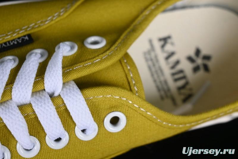 Kamiya Vulcanize Sneaker 23AW High-End Line Dissolved Yellow Canvas Shoes with Smiley Face Print Low-Top - M.C3