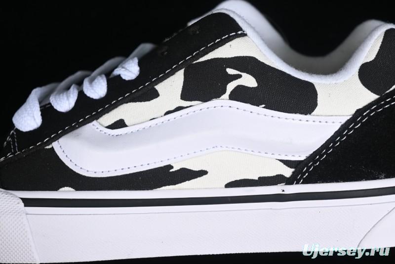 Vans Classics Knu Skool Cow Print Chunky Tongue Skate Shoes - VN0009QCB9P