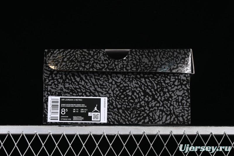 Nike Air Jordan 3 Retro Cement Grey Sneakers - CT8532-106