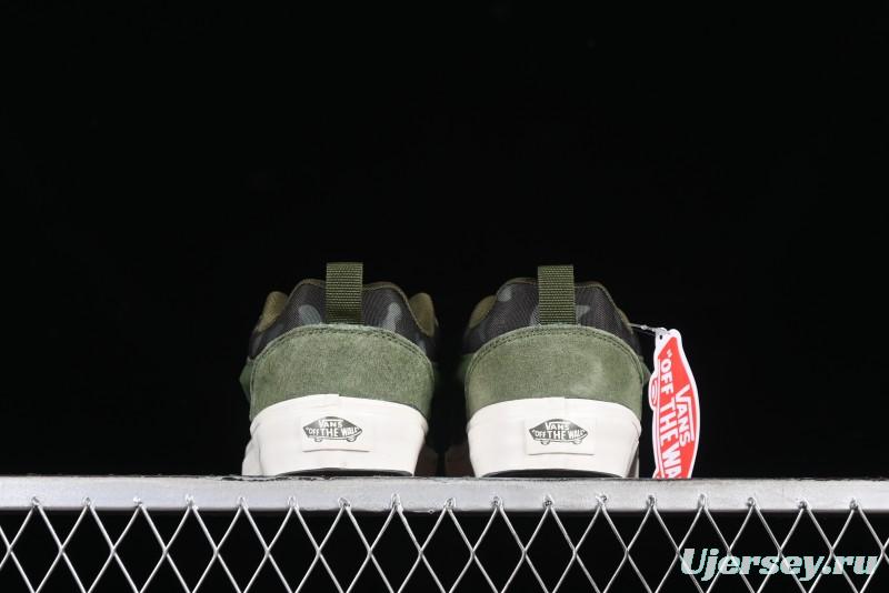 Vans Classics Knu Skool Camo Army Green Chunky Tongue Platform Sneakers - VN0007QC0WD