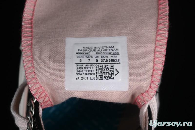 Converse Chuck 70s High Top Canvas Sneakers with Chain Accents in Black & Pink - A09539C