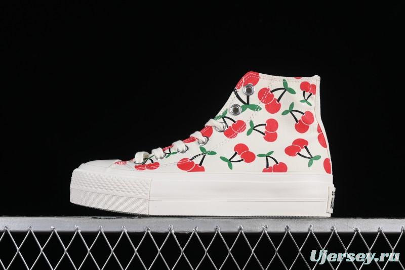 Converse Chuck 1970s Official Cherry Embroidery Platform Vulcanized Canvas Sneakers - A08096C