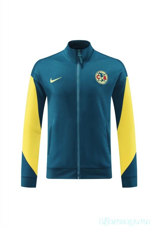 24/25 Club America Green/Yellow Full Zipper Jacket +Long Pants