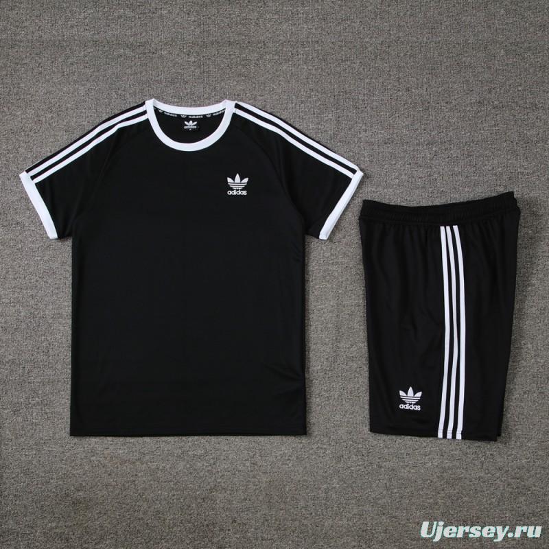 24/25 Adidas Original Black Short Sleeve Jersey+Shorts