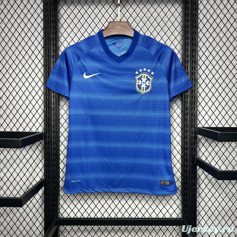 Retro 2014 Brazil Away Blue Jersey