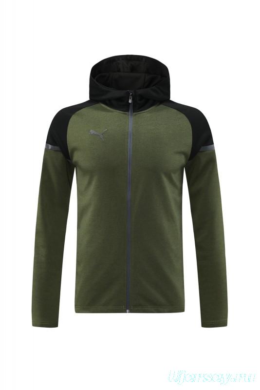 2024 Puma Dark Green Full Zipper Jacket +Long Pants