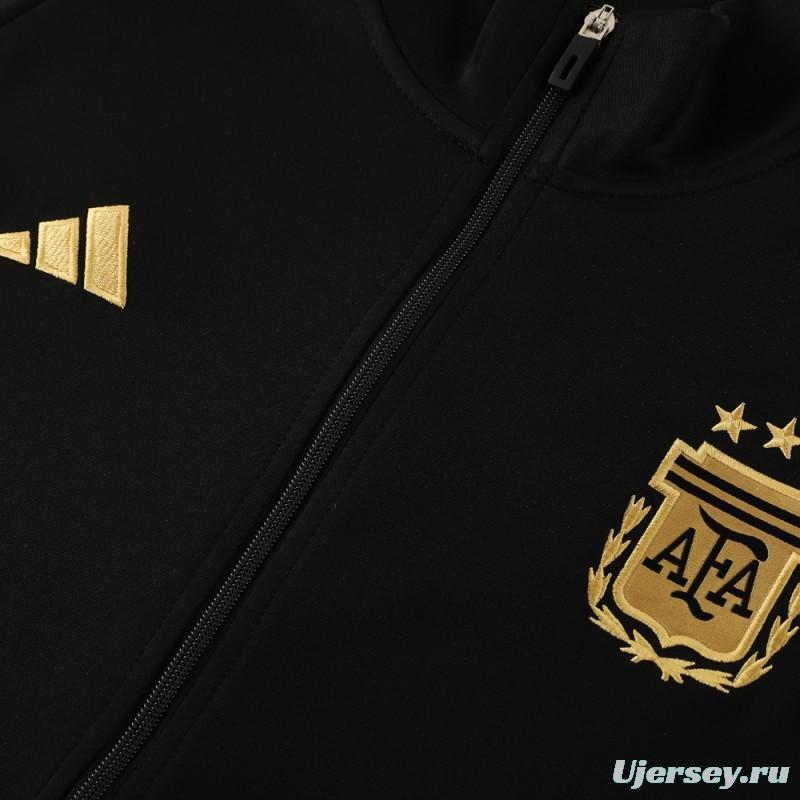 2024 Argentina Black Full Zipper Jacket +Long Pants