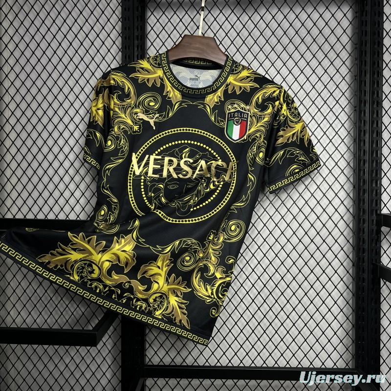 2024 Italy x Versace Gold/Black Special Jersey