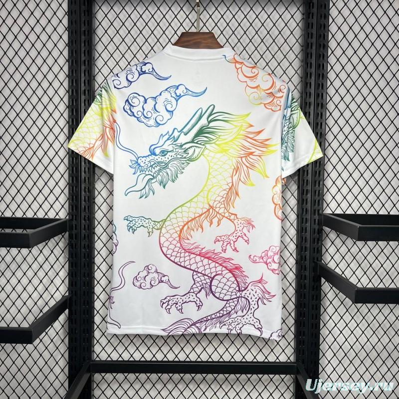 24/25 Real Madrid White Multi-Color Dragon Special Jersey