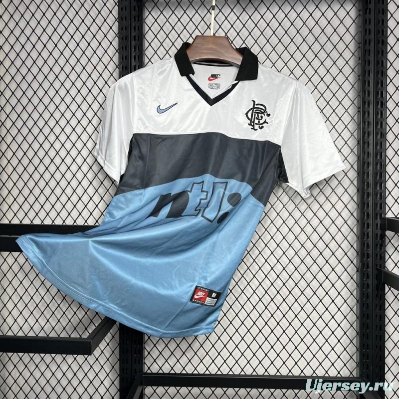 Retro 99/00 Glasgow Rangers Away White/Blue Jersey