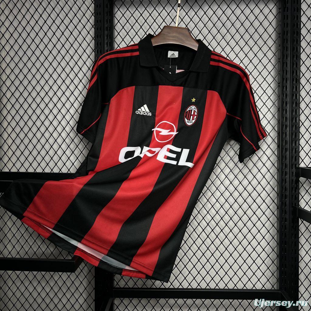 Retro 2000/02 AC Milan Home Jersey