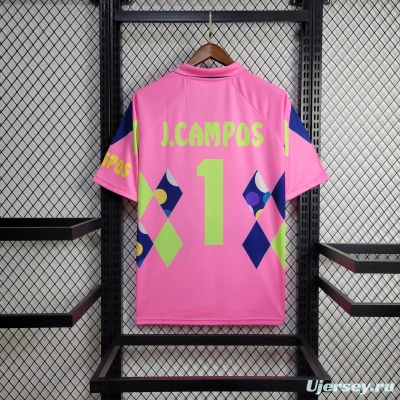 Retro 1992/93 Mexico Goalkeeper CAMPOS 1 Home Pink Jersey